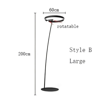 Modern black and gold led floor lamp for living room