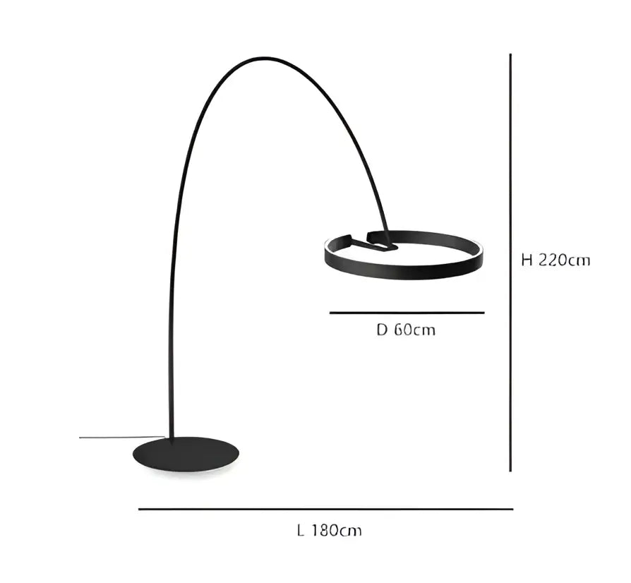 Modern black and gold led floor lamp for living room