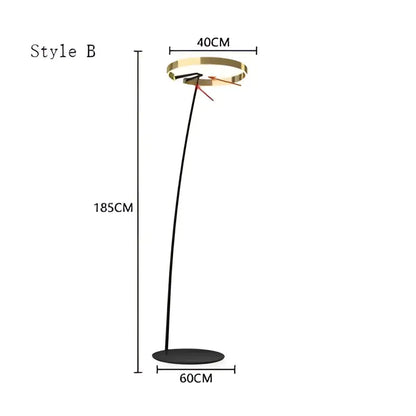 Modern black and gold led floor lamp for living room