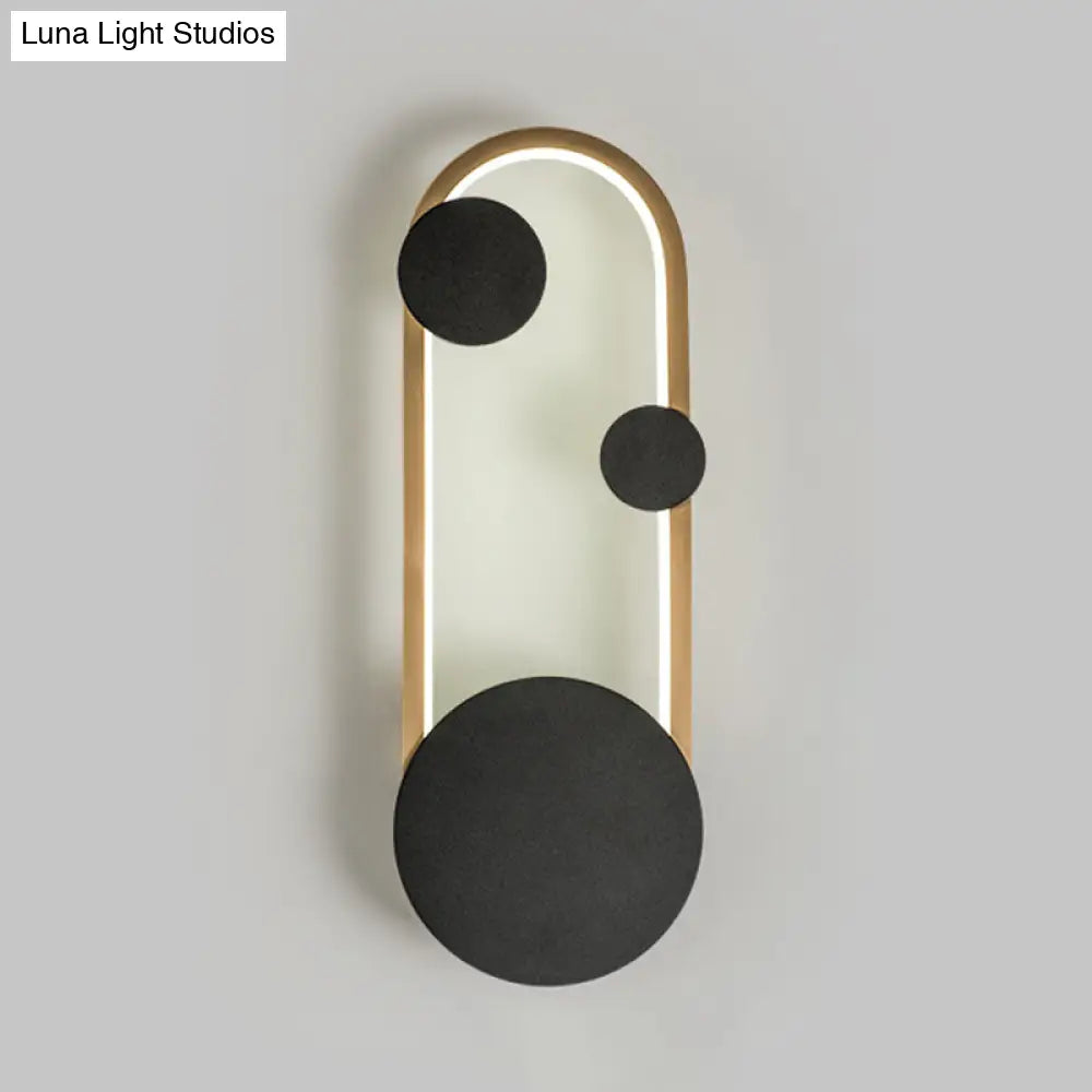DecorBites™ Modern Black and Gold Metallic Arc Wall Sconce LED Light Fixture - Warm/White Lighting