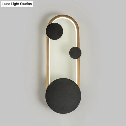 DecorBites™ Modern Black and Gold Metallic Arc Wall Sconce LED Light Fixture - Warm/White Lighting