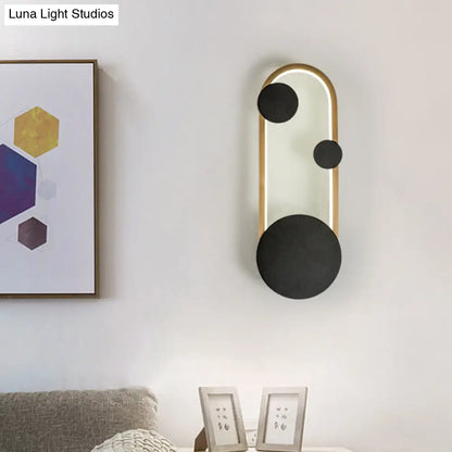 DecorBites™ Modern Black and Gold Metallic Arc Wall Sconce LED Light Fixture - Warm/White Lighting