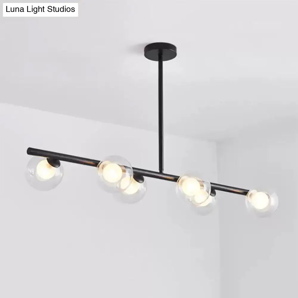 Modern black and gold metallic hanging chandelier dining room light