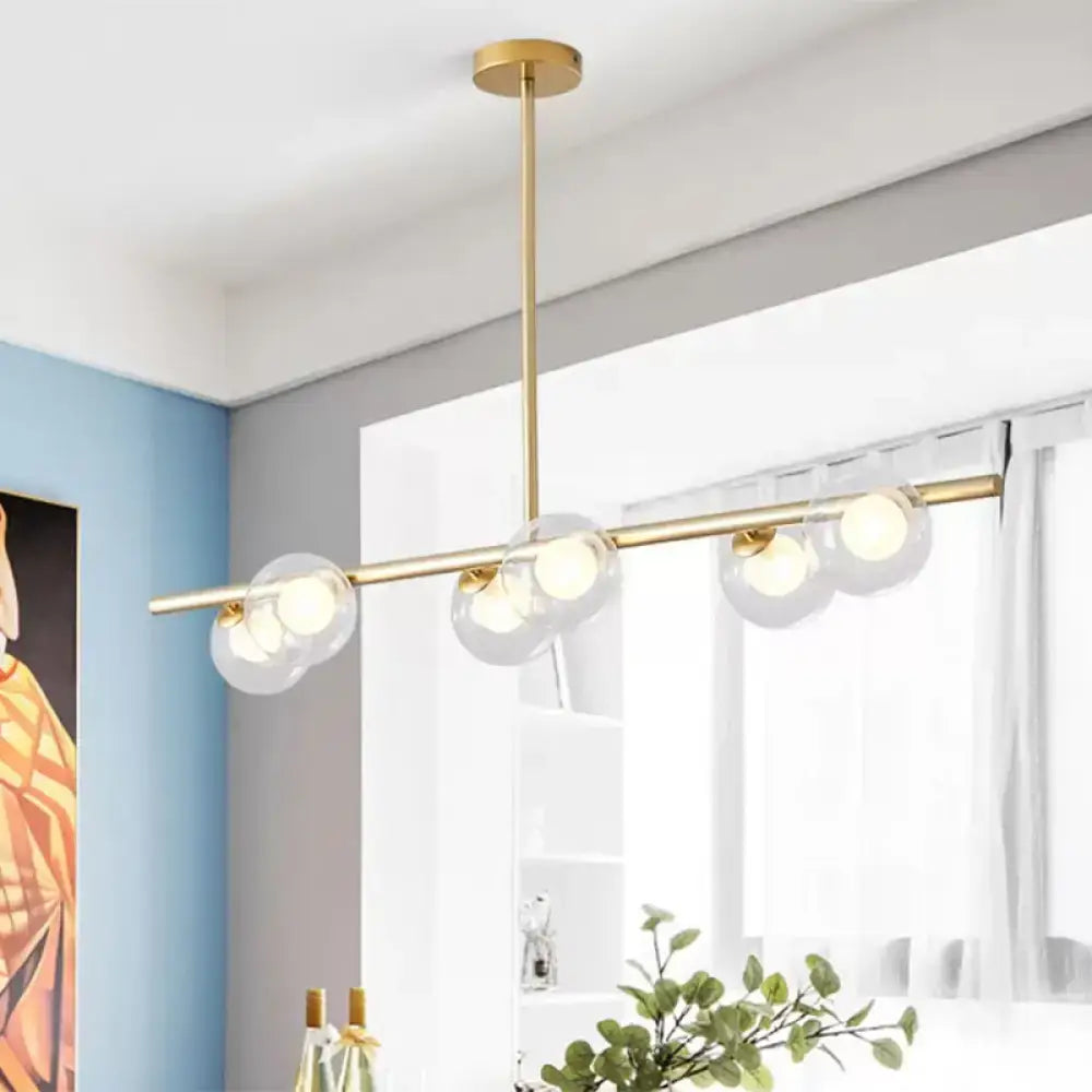 Modern black and gold metallic hanging chandelier dining room light