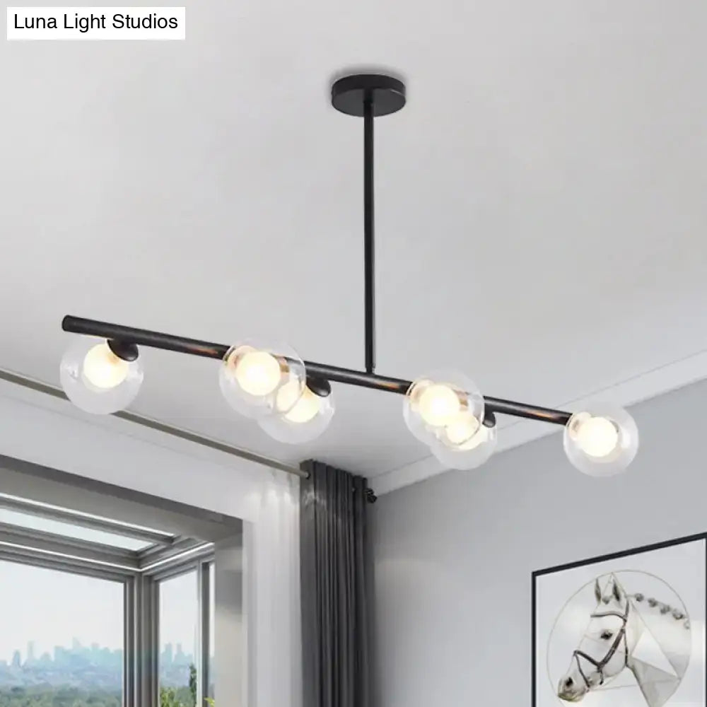 Modern black and gold metallic hanging chandelier dining room light