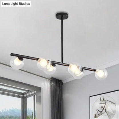 Modern black and gold metallic hanging chandelier dining room light