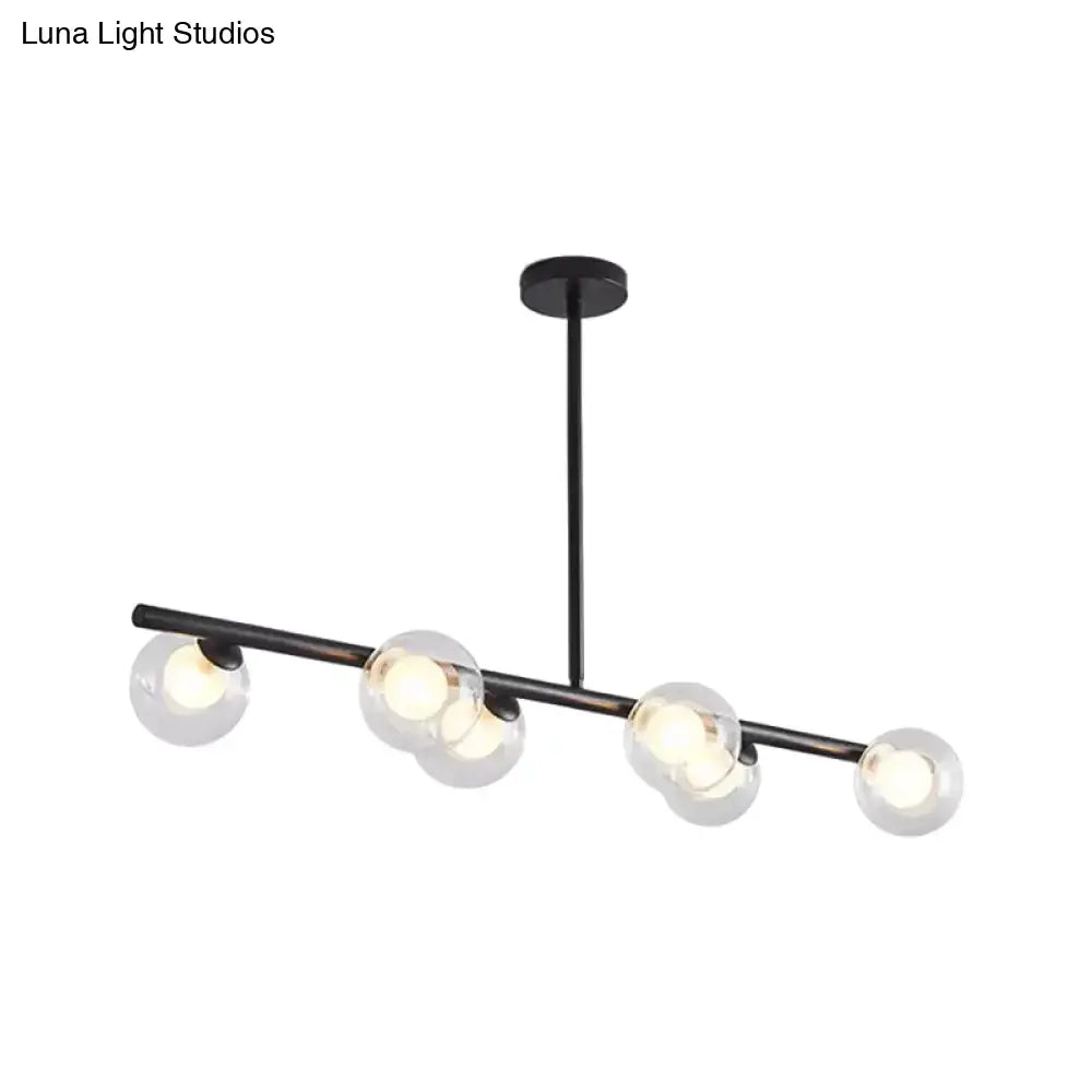 Modern black and gold metallic hanging chandelier dining room light