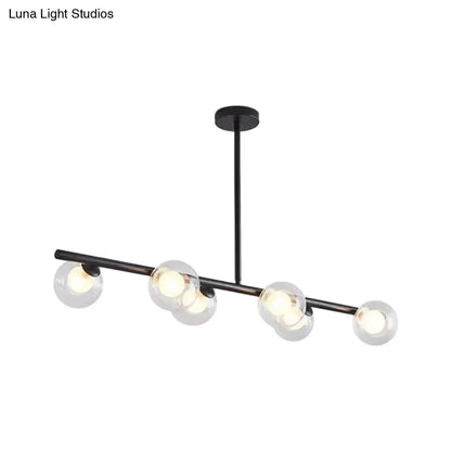 Modern black and gold metallic hanging chandelier dining room light