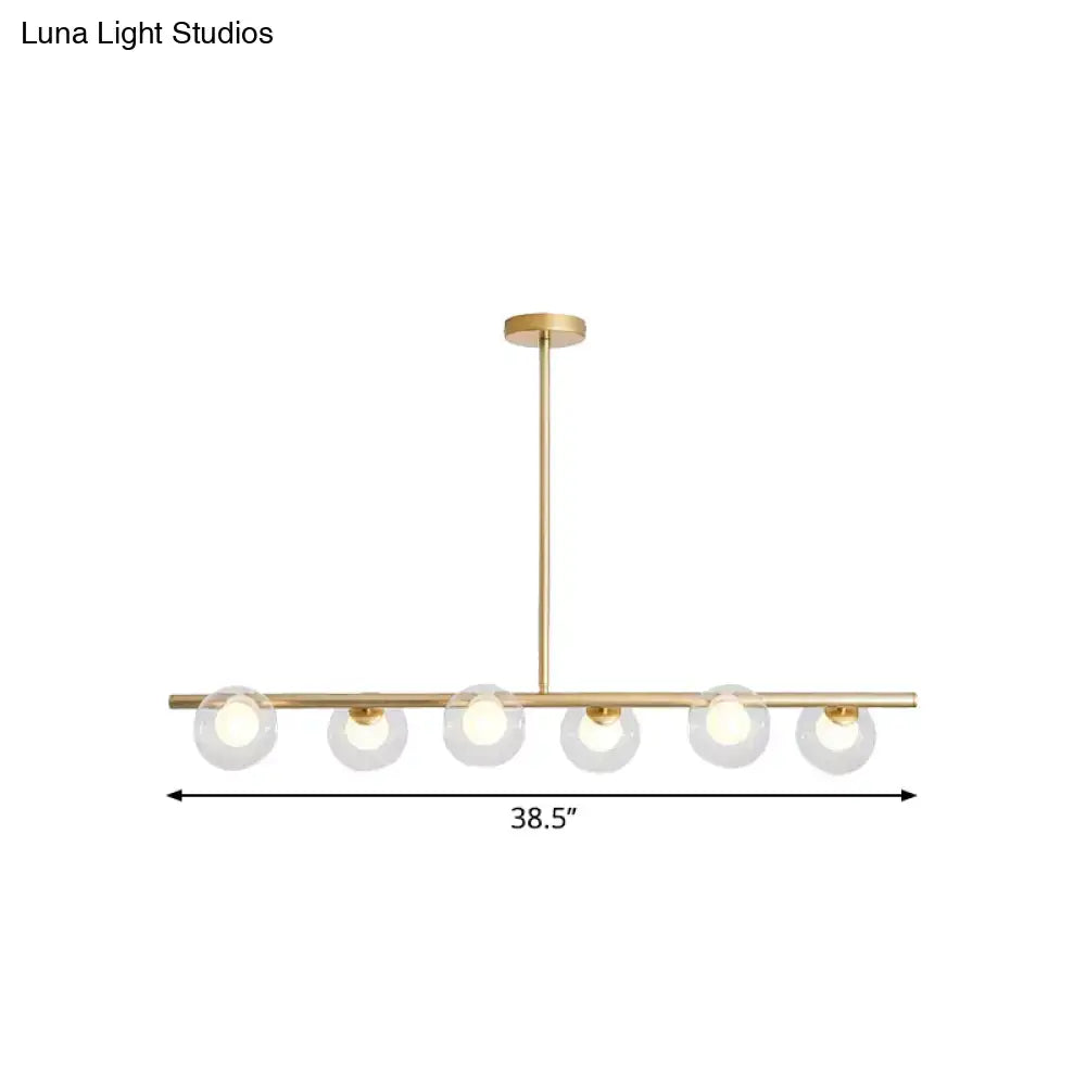 Modern black and gold metallic hanging chandelier dining room light
