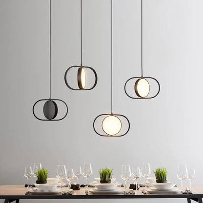 Modern black and gold trumpet pendant light for dining room