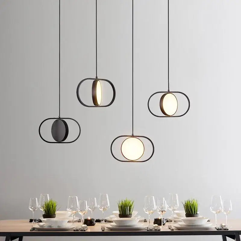 Modern black and gold trumpet pendant light for dining room