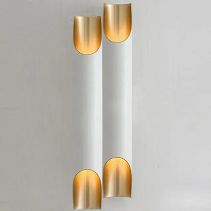 Modern black and gold tubular aluminum wall sconce for living room
