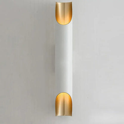 Modern black and gold tubular aluminum wall sconce for living room