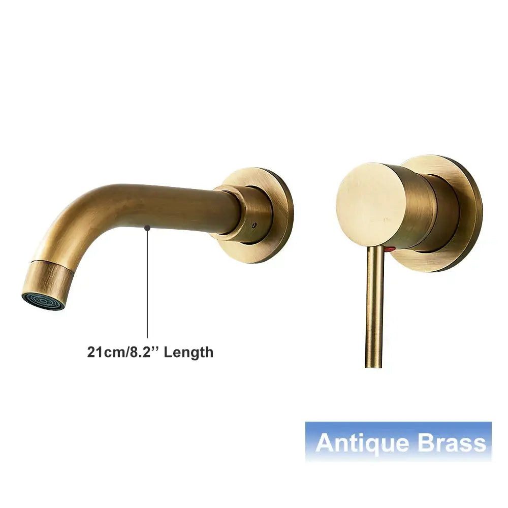 Modern black and gold wall mounted basin faucet bathroom mixer tap