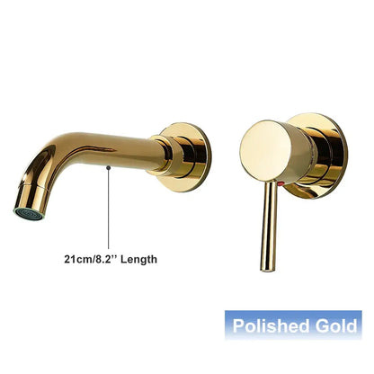 Modern black and gold wall mounted basin faucet bathroom mixer tap