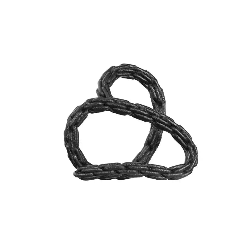Modern black and golden knot chain sculpture living room decor