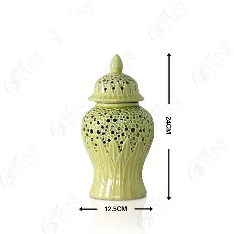Modern black and golden porcelain jar living room honeycomb decor