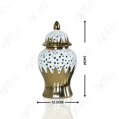 Modern black and golden porcelain jar living room honeycomb decor