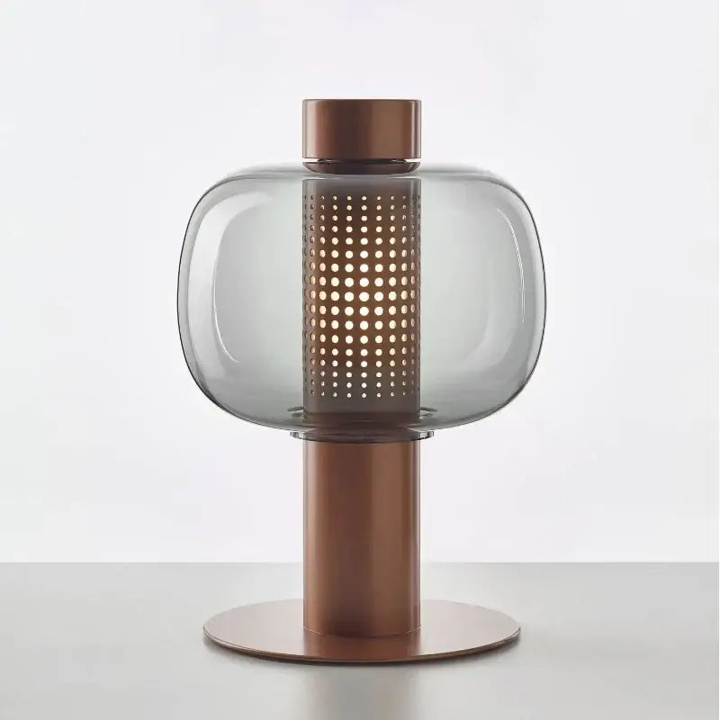 Modern black and gray glass table light bedroom bedside lamp
