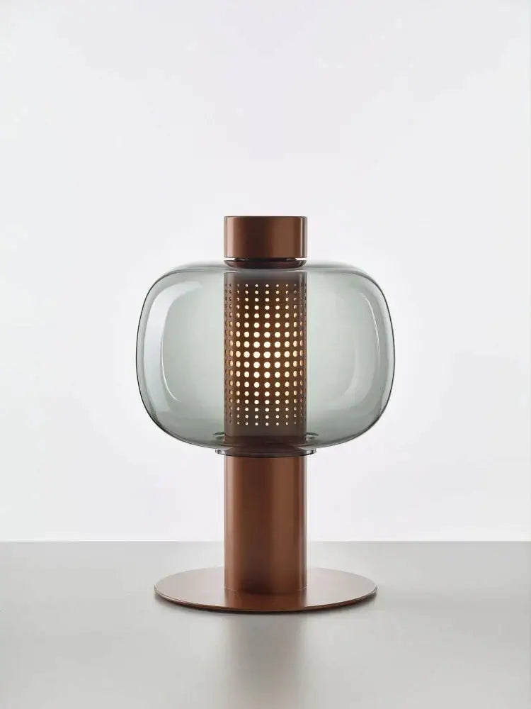 Modern black and gray glass table light bedroom bedside lamp