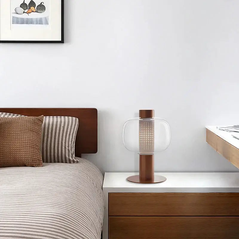Modern black and gray glass table light bedroom bedside lamp