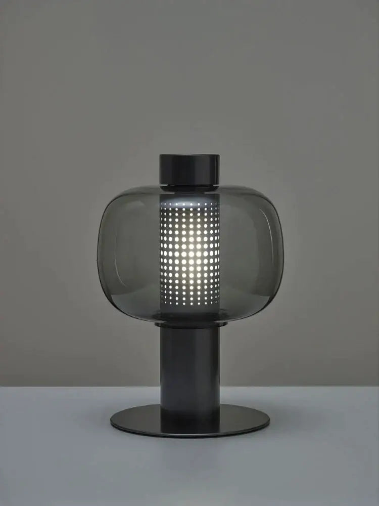 Modern black and gray glass table light bedroom bedside lamp