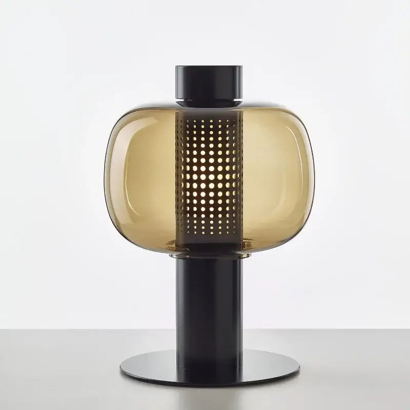 Modern black and gray glass table light bedroom bedside lamp