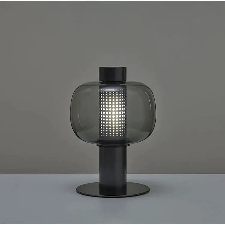 Modern black and gray glass table light bedroom bedside lamp