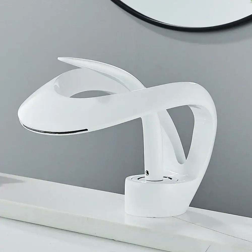 Modern black and grey waterfall mixer tap bathroom basin faucet