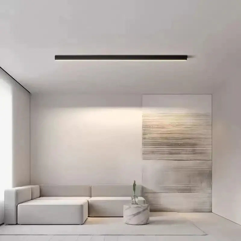 Modern black and metallic led ceiling light for living room