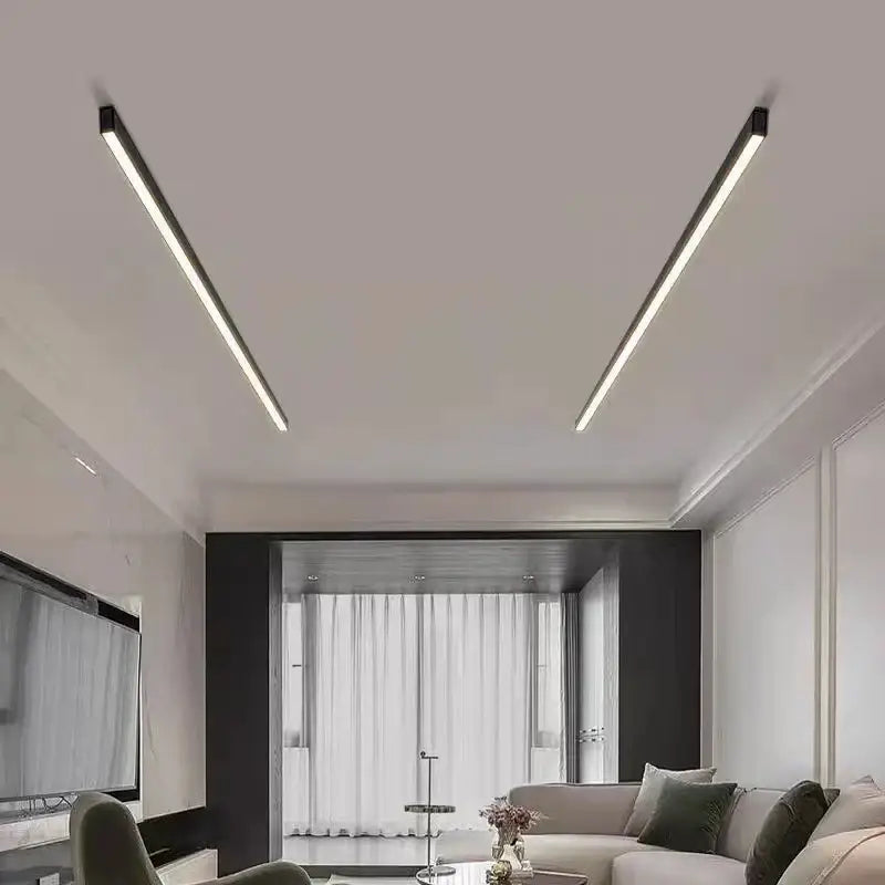 Modern black and metallic led ceiling light for living room