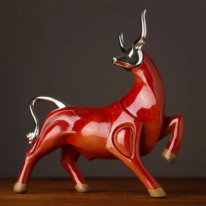 Modern black and silver bull sculpture living room decorfigurine