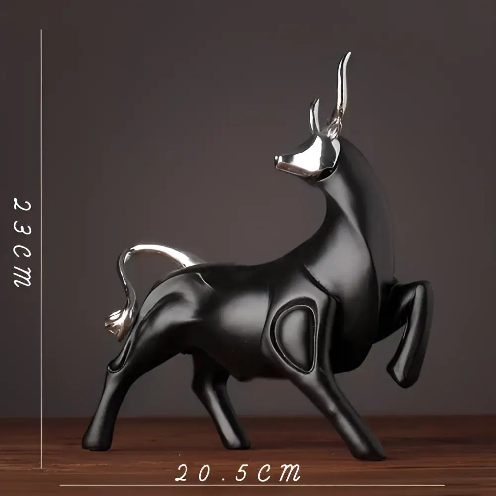 Modern black and silver bull sculpture living room decorfigurine