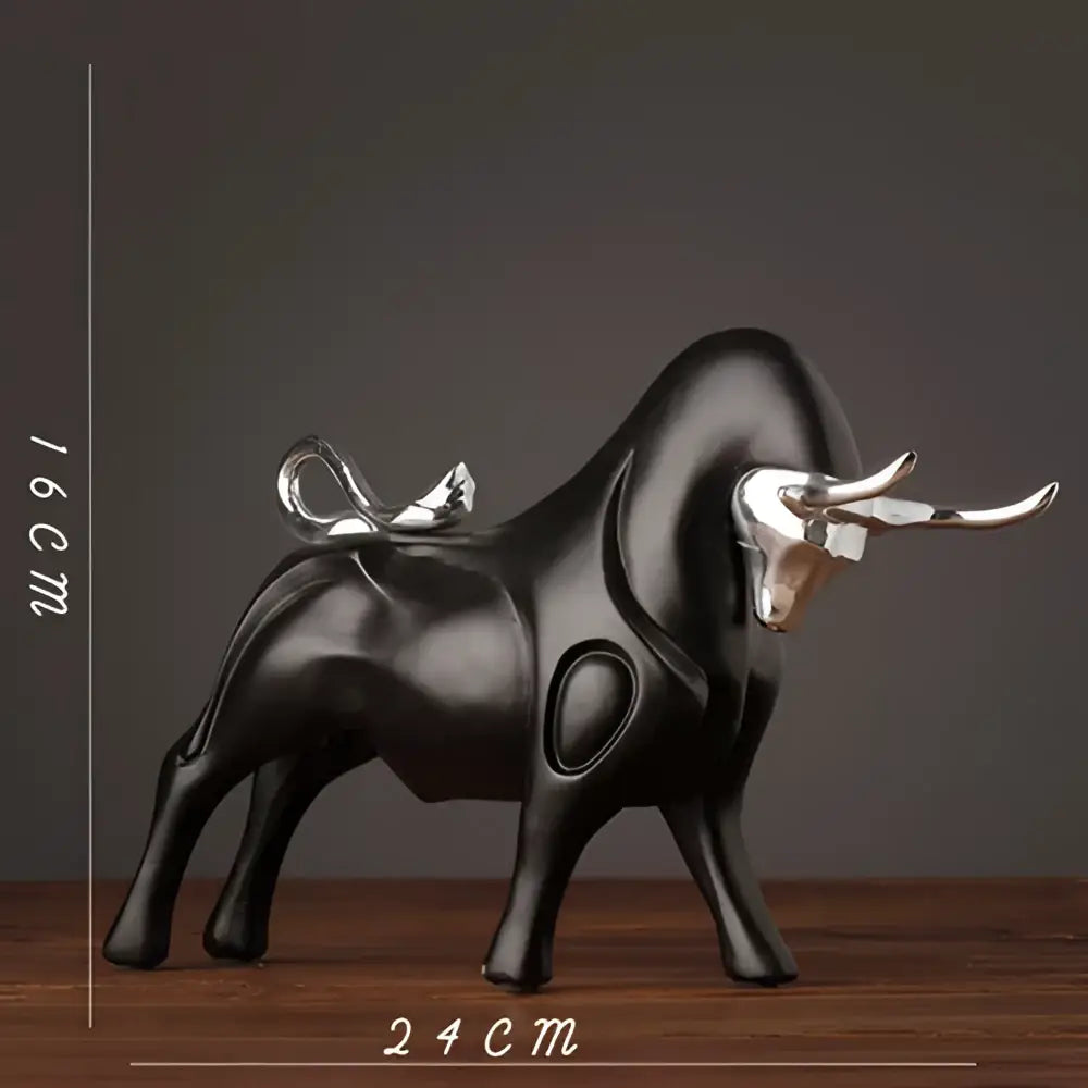 Modern black and silver bull sculpture living room decorfigurine