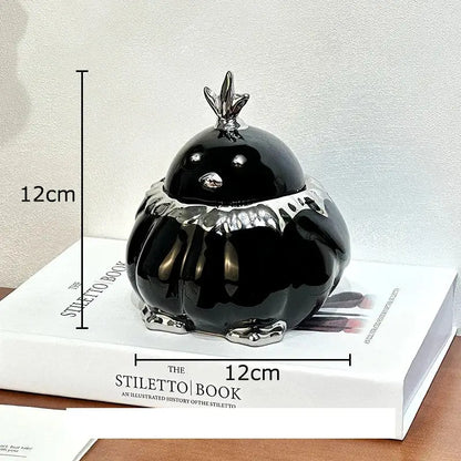 Modern black and silver duck shaped ceramic ashtray living room decor