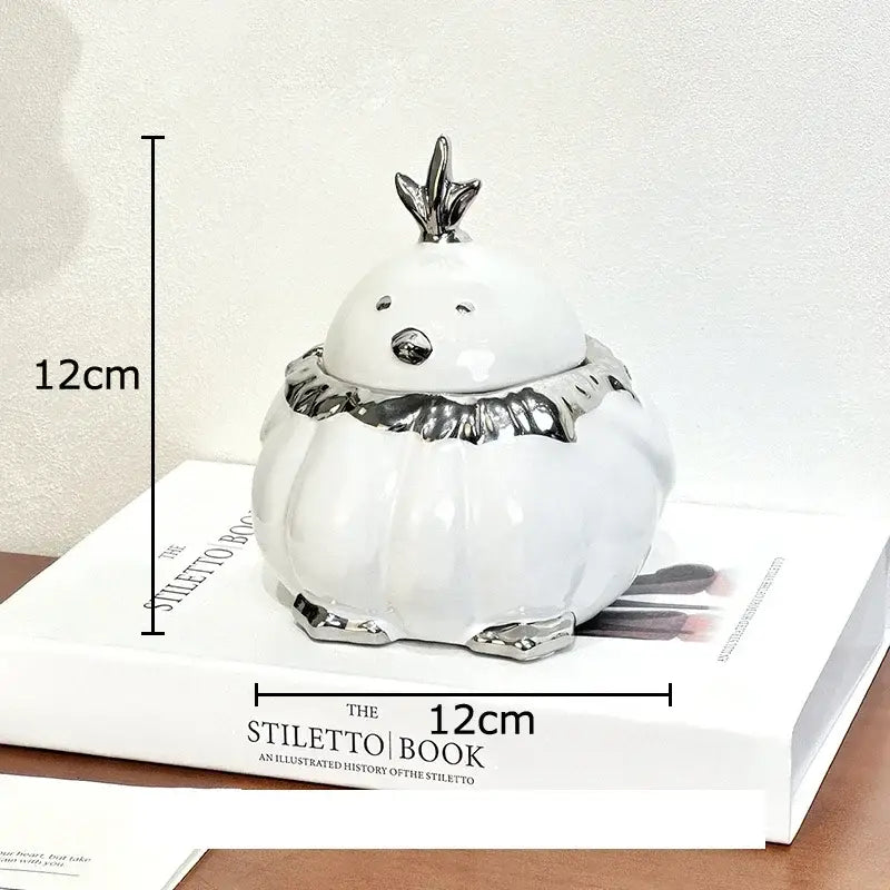 Modern black and silver duck shaped ceramic ashtray living room decor