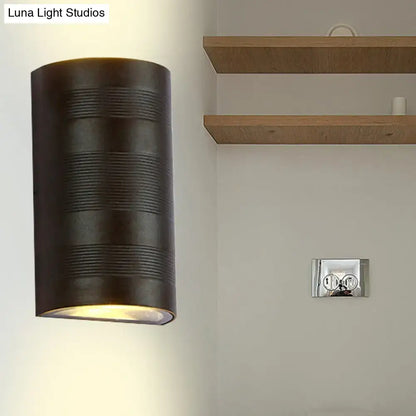 Modern black and silver outdoor wall lamp warm white sconce