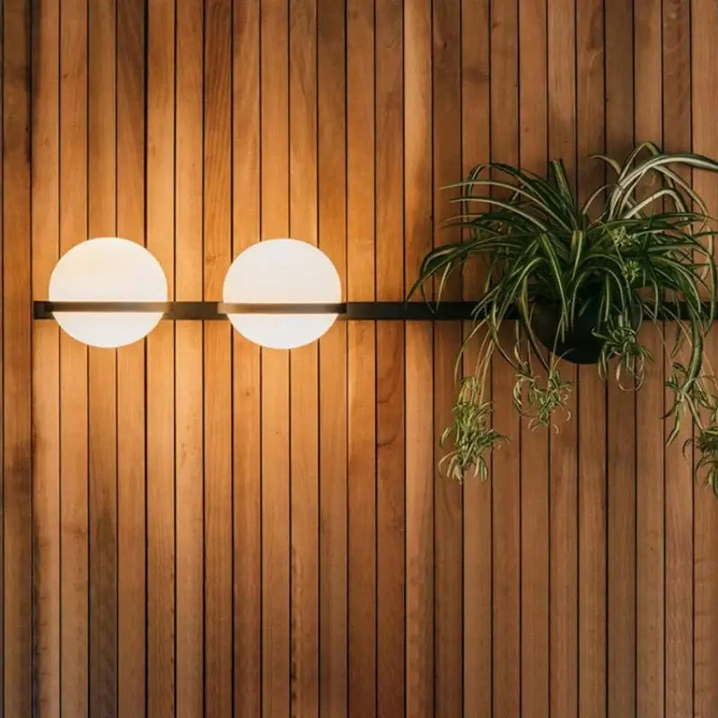 Modern black and white acrylic ball wall lights bedroom sconces