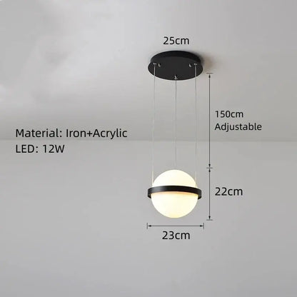 Modern black and white acrylic ball wall lights bedroom sconces