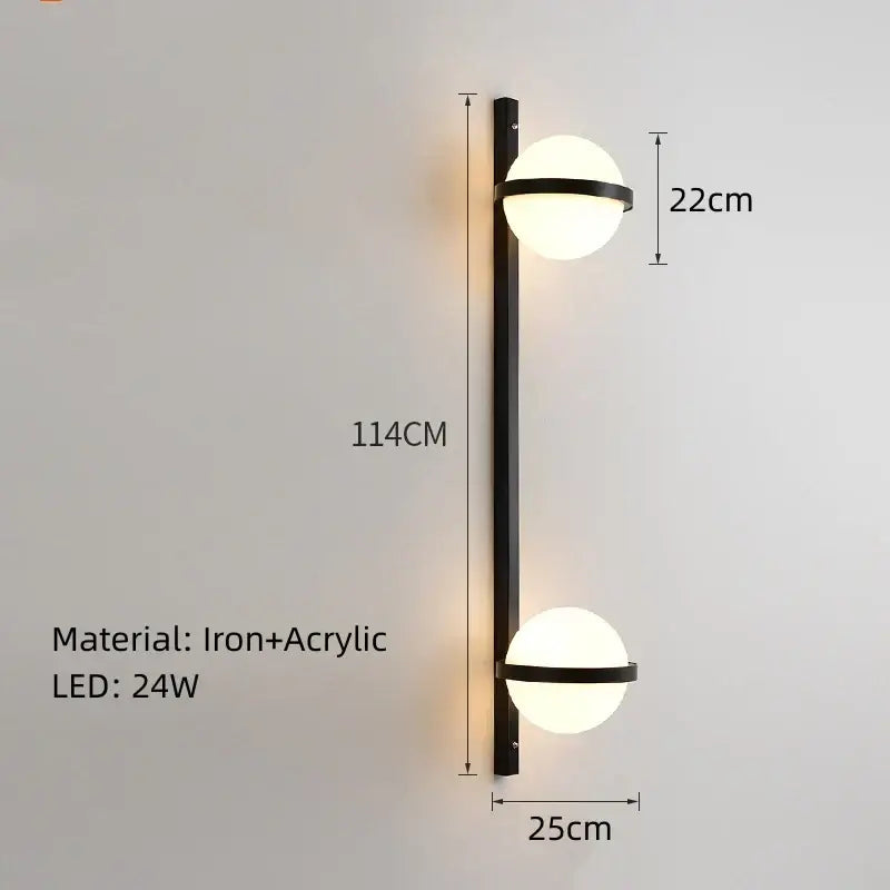 Modern black and white acrylic ball wall lights bedroom sconces