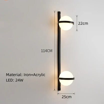 Modern black and white acrylic ball wall lights bedroom sconces