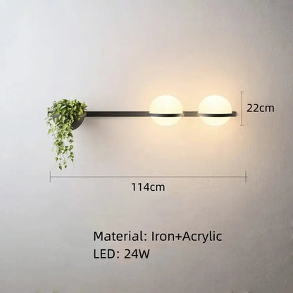 Modern black and white acrylic ball wall lights bedroom sconces