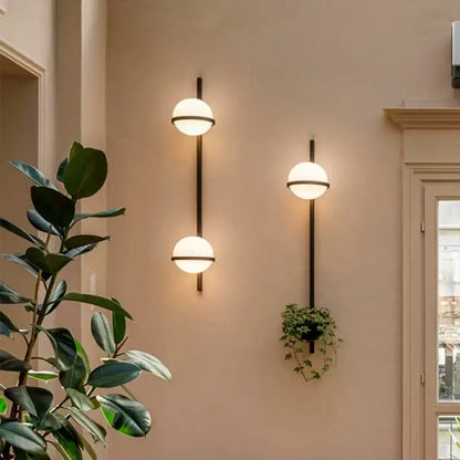 Modern black and white acrylic ball wall lights bedroom sconces