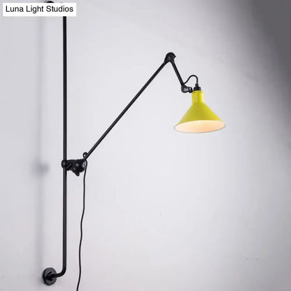 Modern black and white articulated bedroom wall lamp direct wired