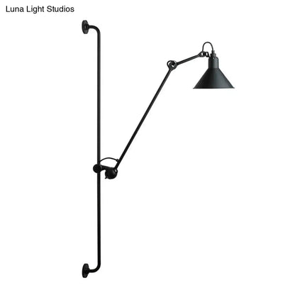 Modern black and white articulated bedroom wall lamp direct wired