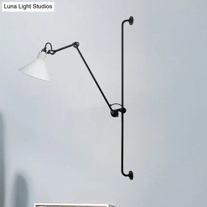 Modern black and white articulated bedroom wall lamp direct wired