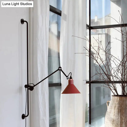 Modern black and white articulated bedroom wall lamp direct wired