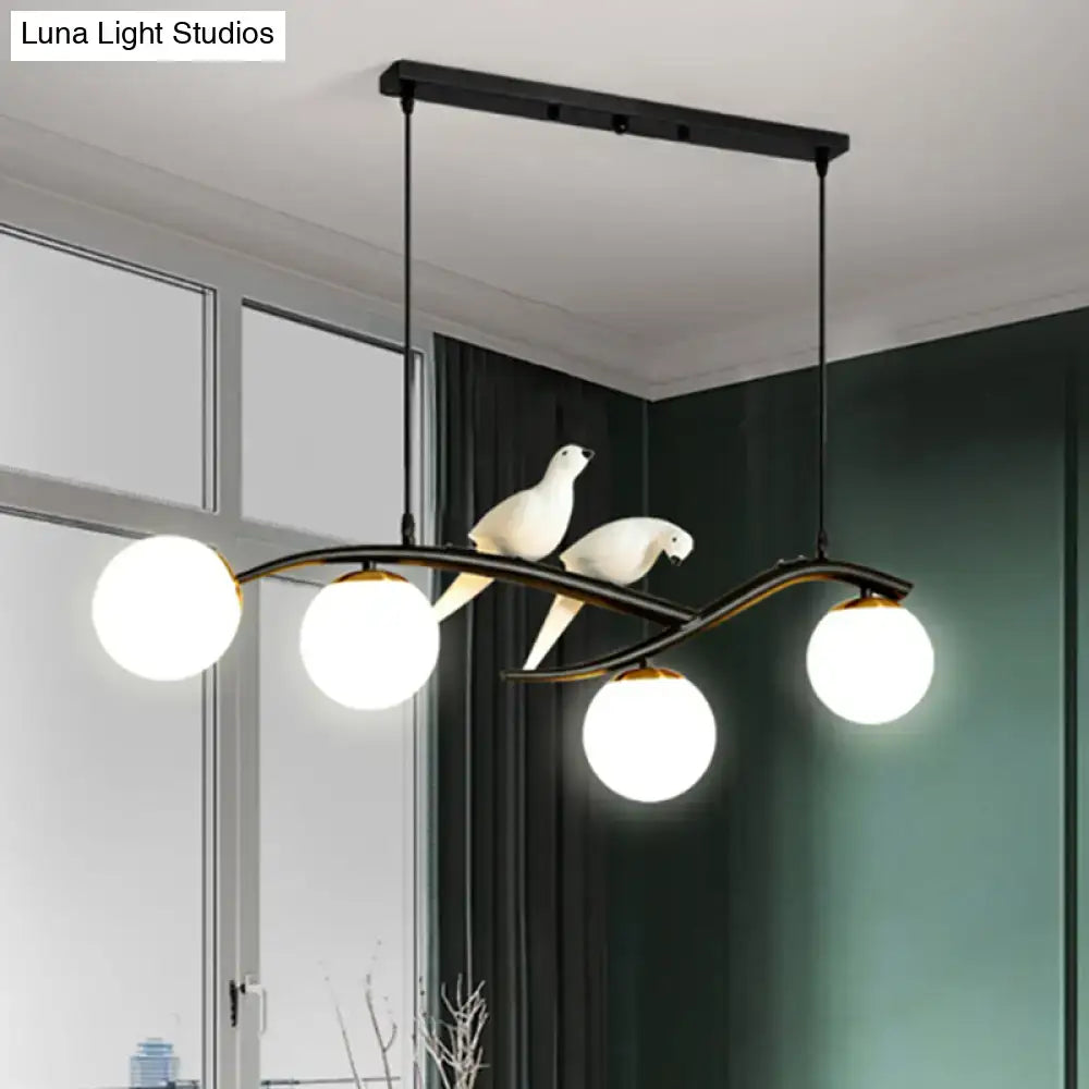 Modern black and white bird island light dining room cord length adjustable