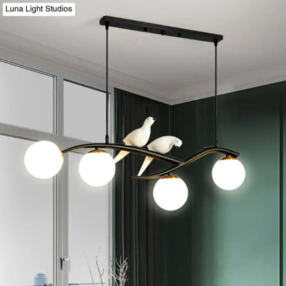 Modern black and white bird island light dining room cord length adjustable