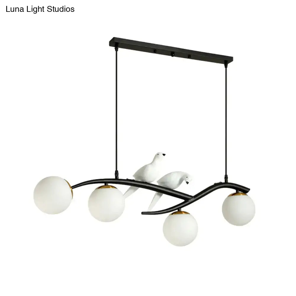 Modern black and white bird island light dining room cord length adjustable